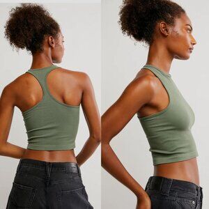 Free People Intimately - Hayley Racerback Brami Tank | Medium/Large | Army Green
